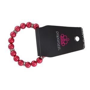 Paparazzi Red Beaded Bracelet with Silver Accents‎